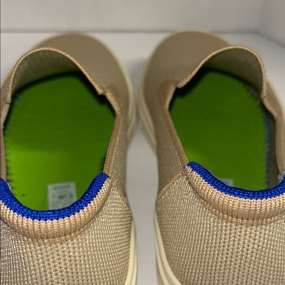 Rothy's Beige Slip-On Sneakers with Blue Accent - Picture 15 of 16